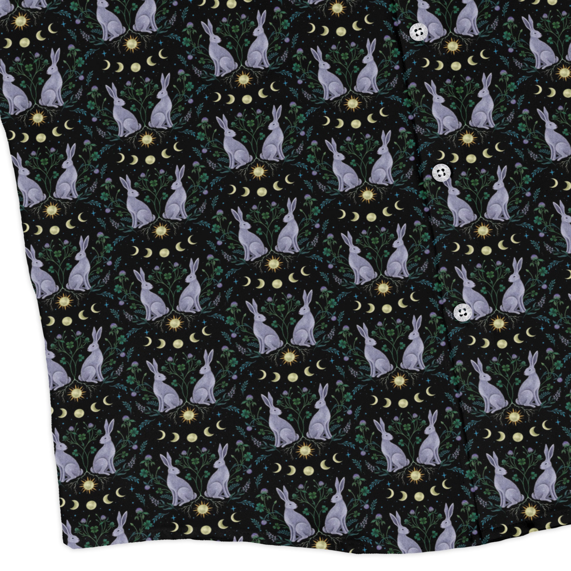 Year of the Rabbit Long Sleeve Button Up Shirt corner