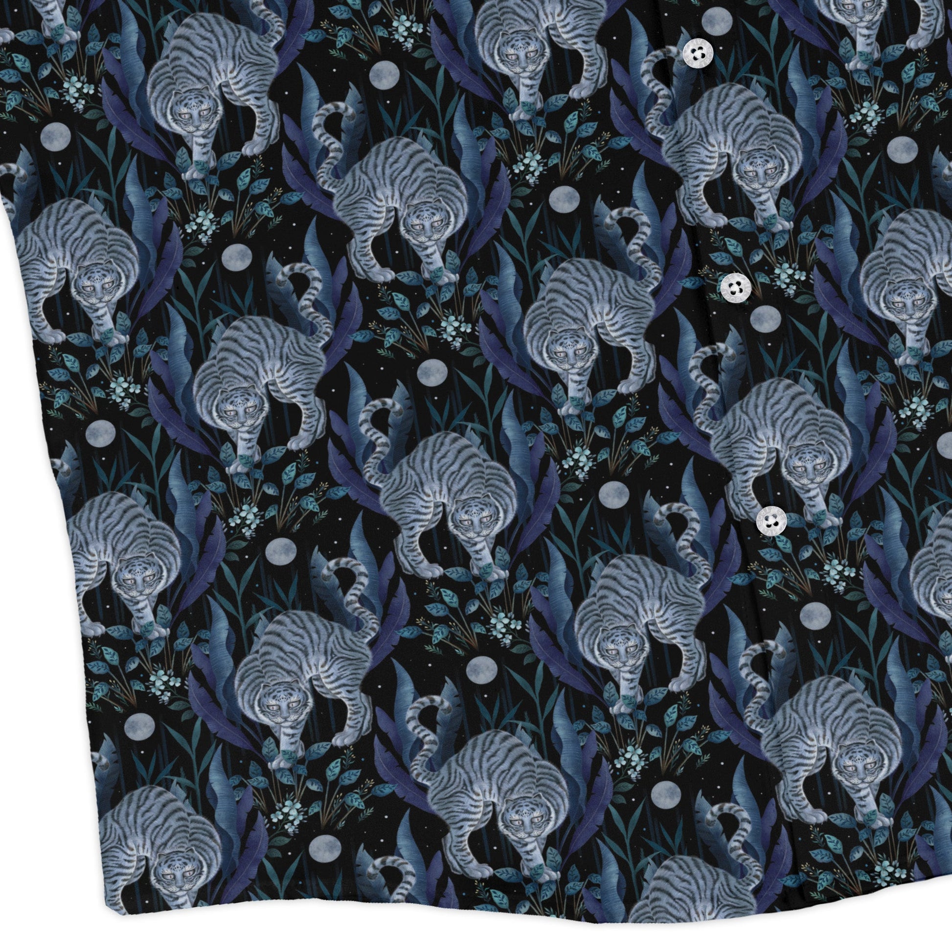 Year of the Tiger Blue Long Sleeve Button Up Shirt