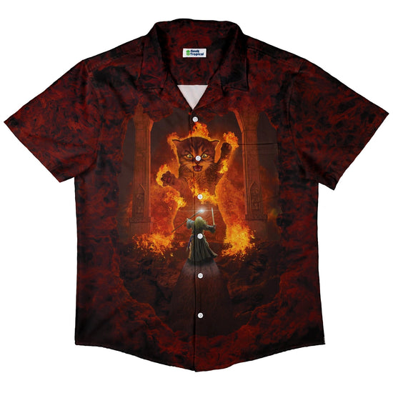 Clearance Ready-to-Ship You Shall Not Pass Cat Button Up Shirt