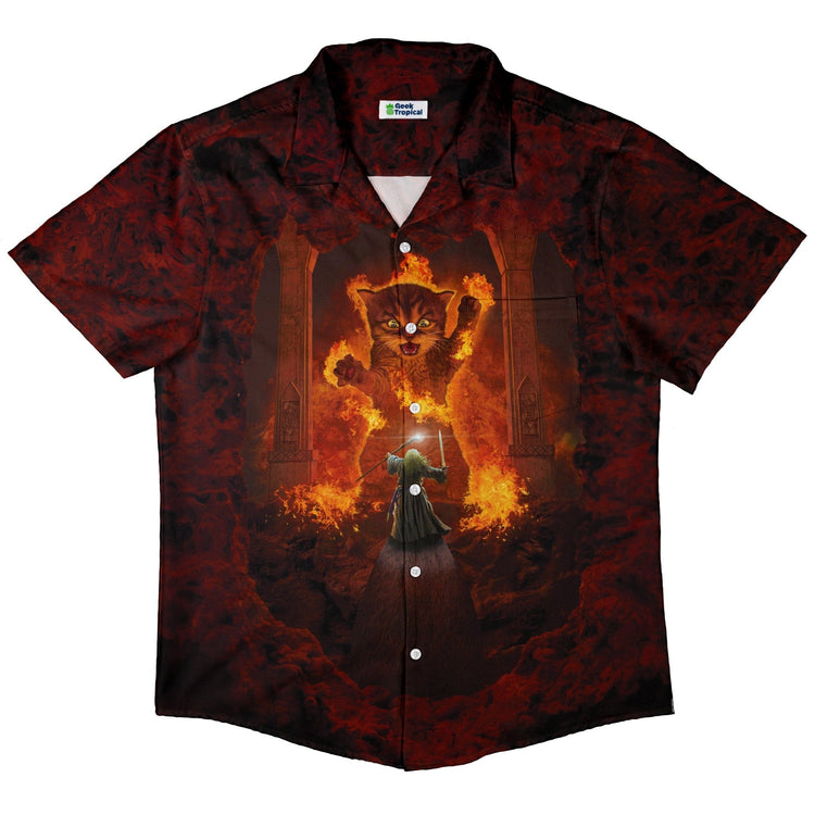 Clearance Ready-to-Ship You Shall Not Pass Cat Button Up Shirt