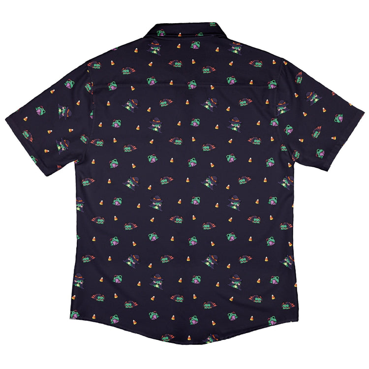 Zombie Frogs Button Up Shirt Geek Nerd adult sizing Design by Ardi Tong halloween