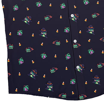Zombie Frogs Button Up Shirt Geek Nerd adult sizing Design by Ardi Tong halloween
