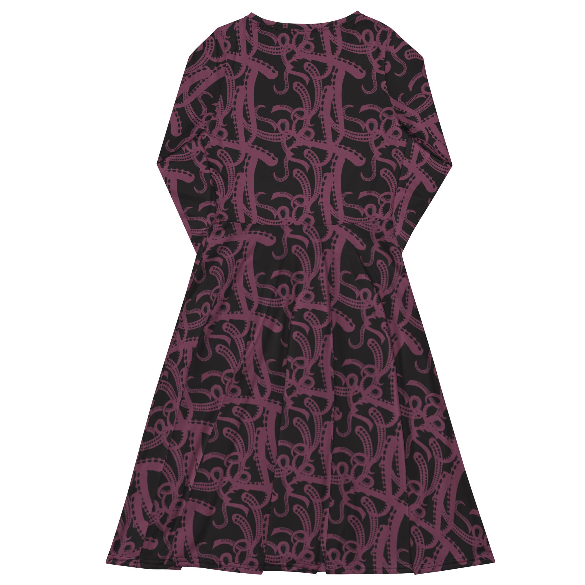 Nerdy Tentacles of Cthulhu Long Sleeve Midi Dress