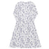 Simple Botany Flowers Herbs White Blue Long Sleeve Midi Dress 8