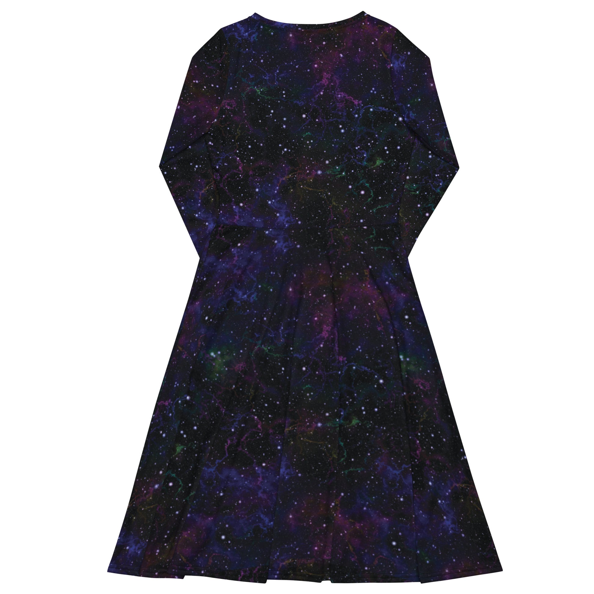 Beautiful Nebula Outer Space Long Sleeve Midi Dress 8
