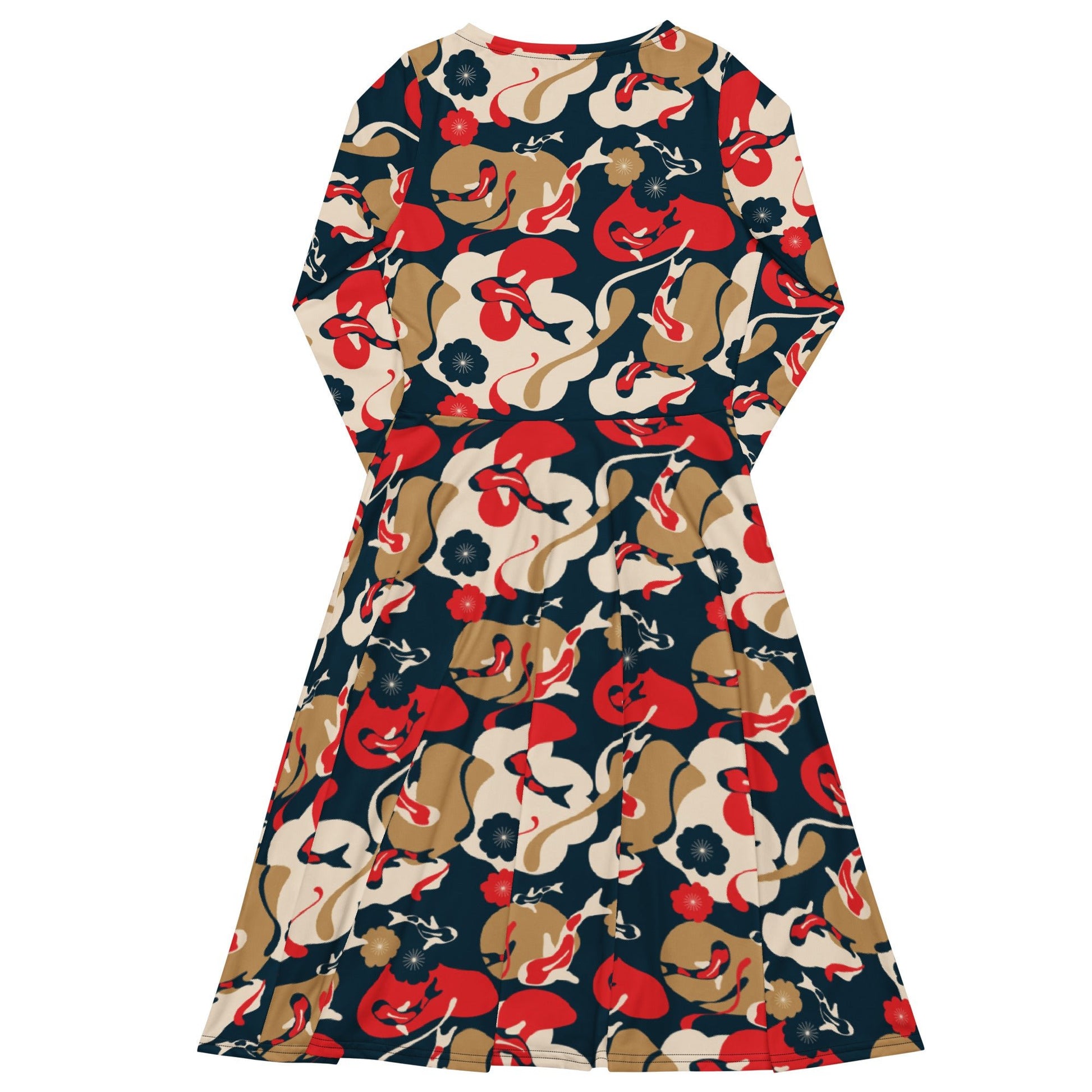 Modern Koi Long Sleeve Midi Dress 8