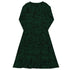 Green Computer Circuits Long Sleeve Midi Dress 8