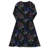 Floral Purple Night Long Sleeve Midi Dress 8