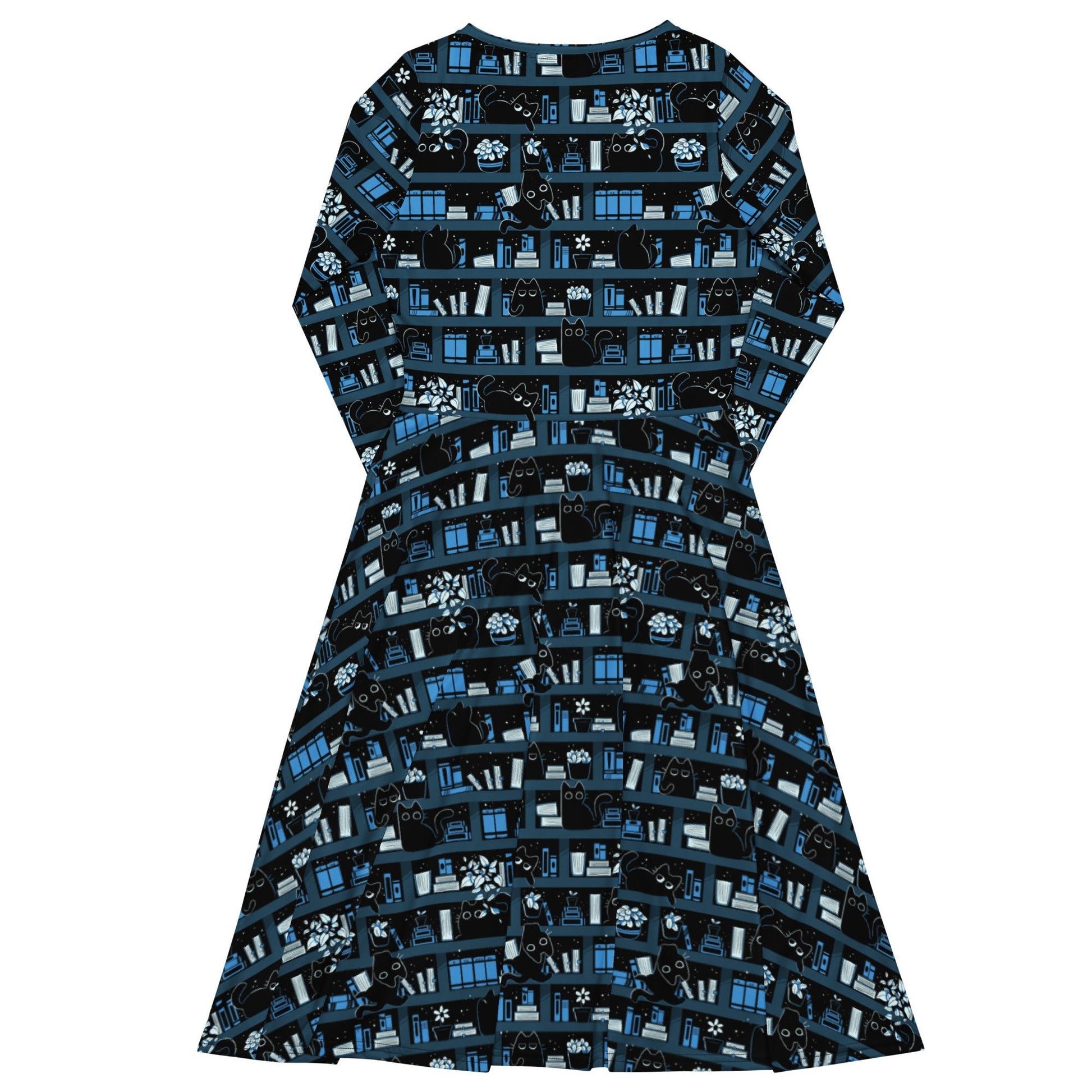Purrrfect Library Long Sleeve Midi Dress 8