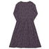 Bones and Flowers Purple Long Sleeve Midi Dress 8