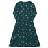 Raining Frogs Dark Teal Long Sleeve Midi Dress 8