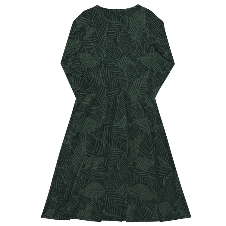 Nerdy Tropical Dnd Dice Long Sleeve Midi Dress