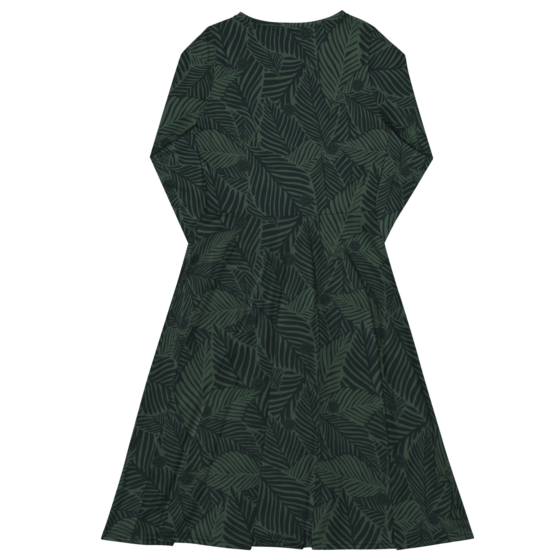 Tropical Dnd Dice Long Sleeve Midi Dress 8
