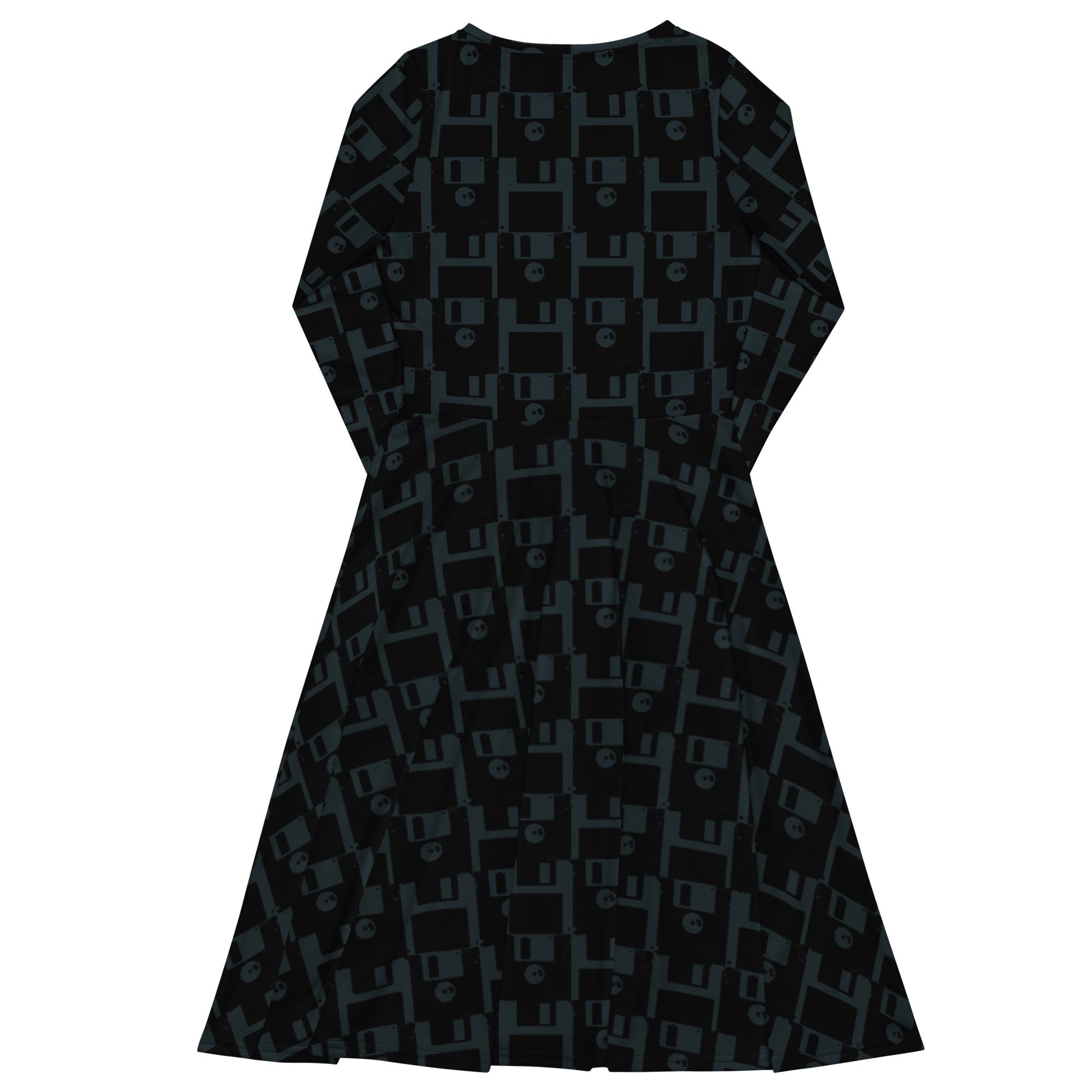Floppy Disk Long Sleeve Midi Dress 8