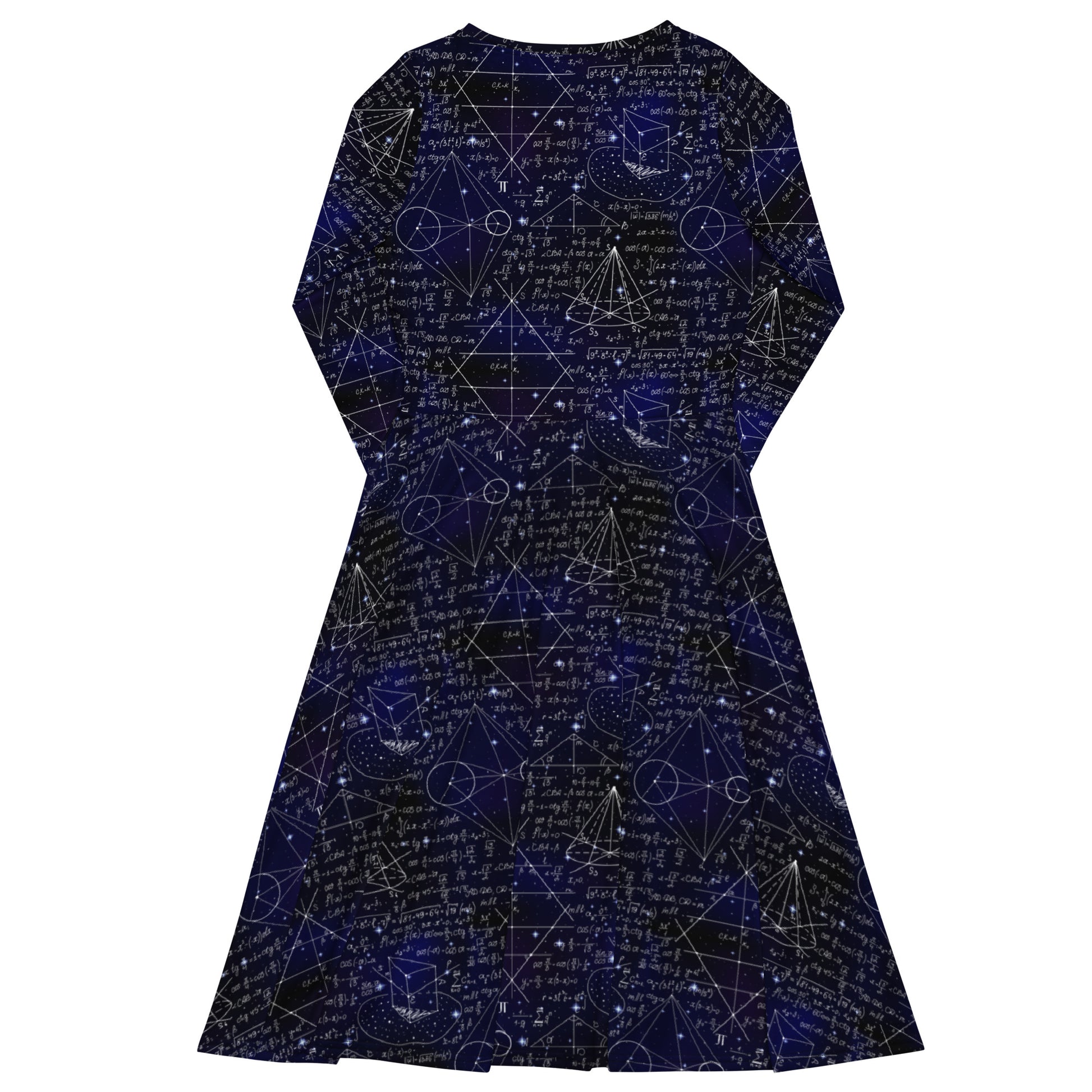 Math And Physics Space Long Sleeve Midi Dress 8