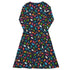 Colorful Dinosaur Silhouettes Navy Long Sleeve Midi Dress 8