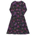 Hawaiian Blooms Space Long Sleeve Midi Dress 8
