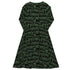 Cats in the Leaves Long Sleeve Midi Dress 8