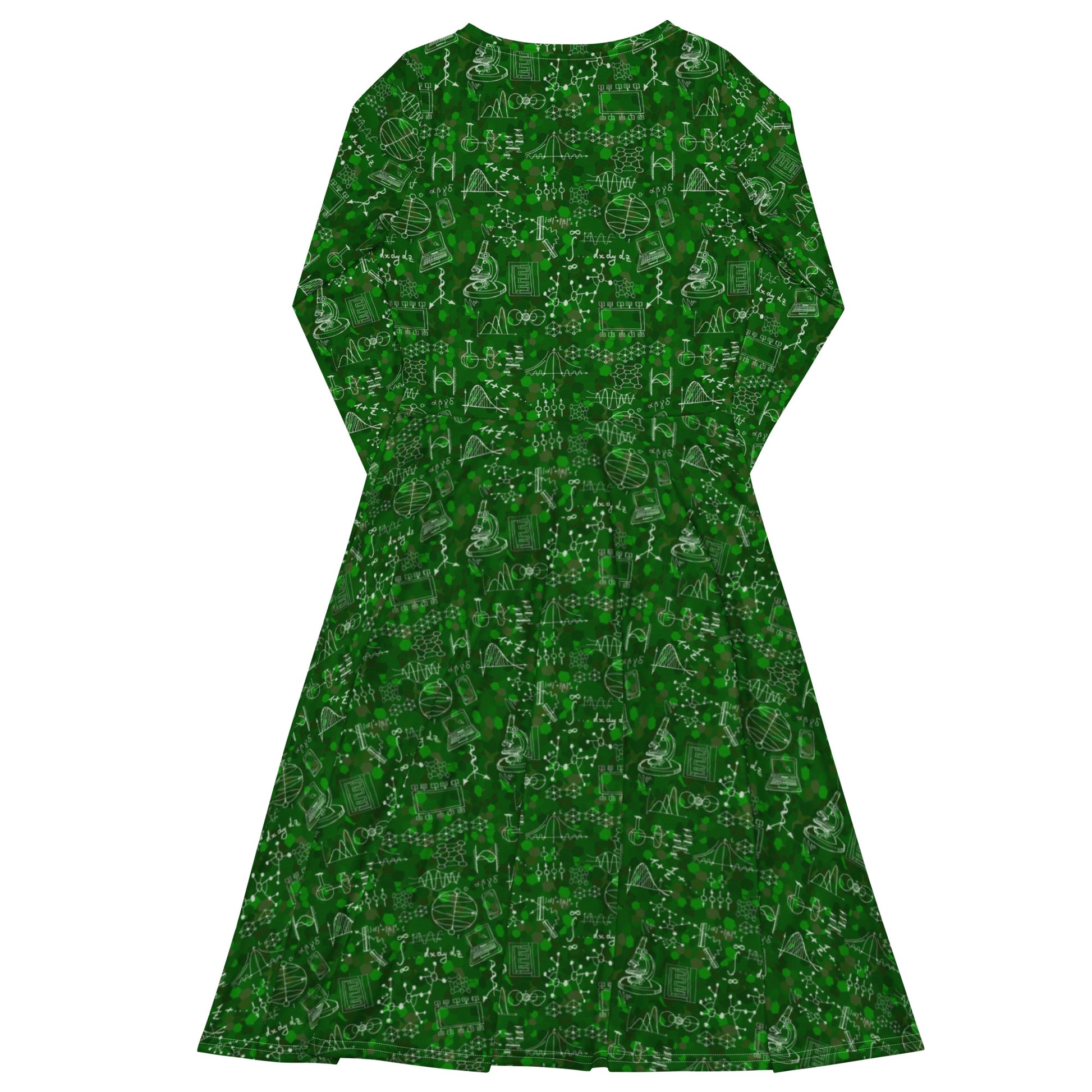 Mad Science Lab Green Long Sleeve Midi Dress 8