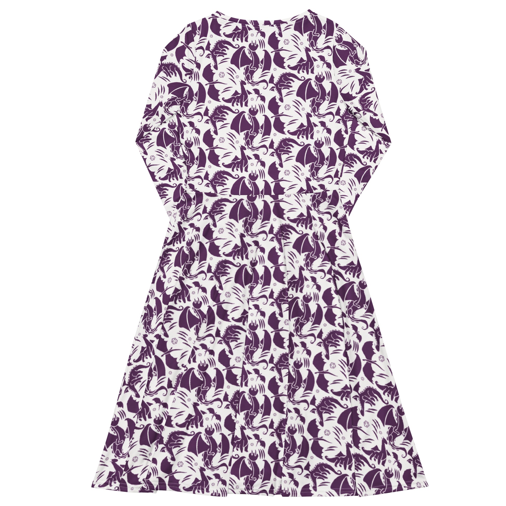 Dnd Purple Dragons Long Sleeve Midi Dress 8