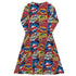 Pop Art Comic Book Red Long Sleeve Midi Dress 8