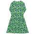 Dinosaur Smiles Flowers and Leaves Long Sleeve Midi Dress 8