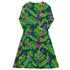 Tropical Video Game Pixels Long Sleeve Midi Dress 8