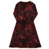 Red Nebula Space Long Sleeve Midi Dress 8