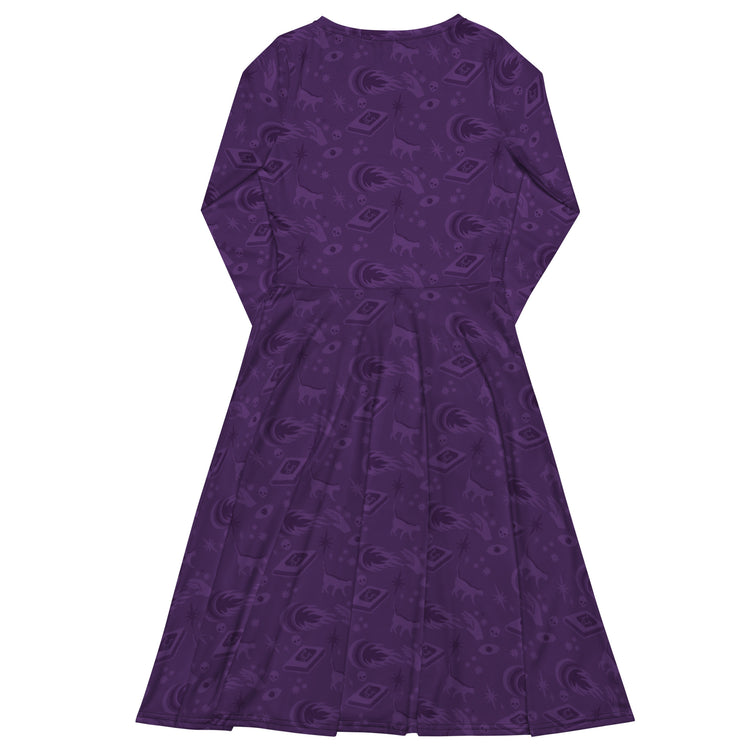 Nerdy Dnd Warlock Class Long Sleeve Midi Dress