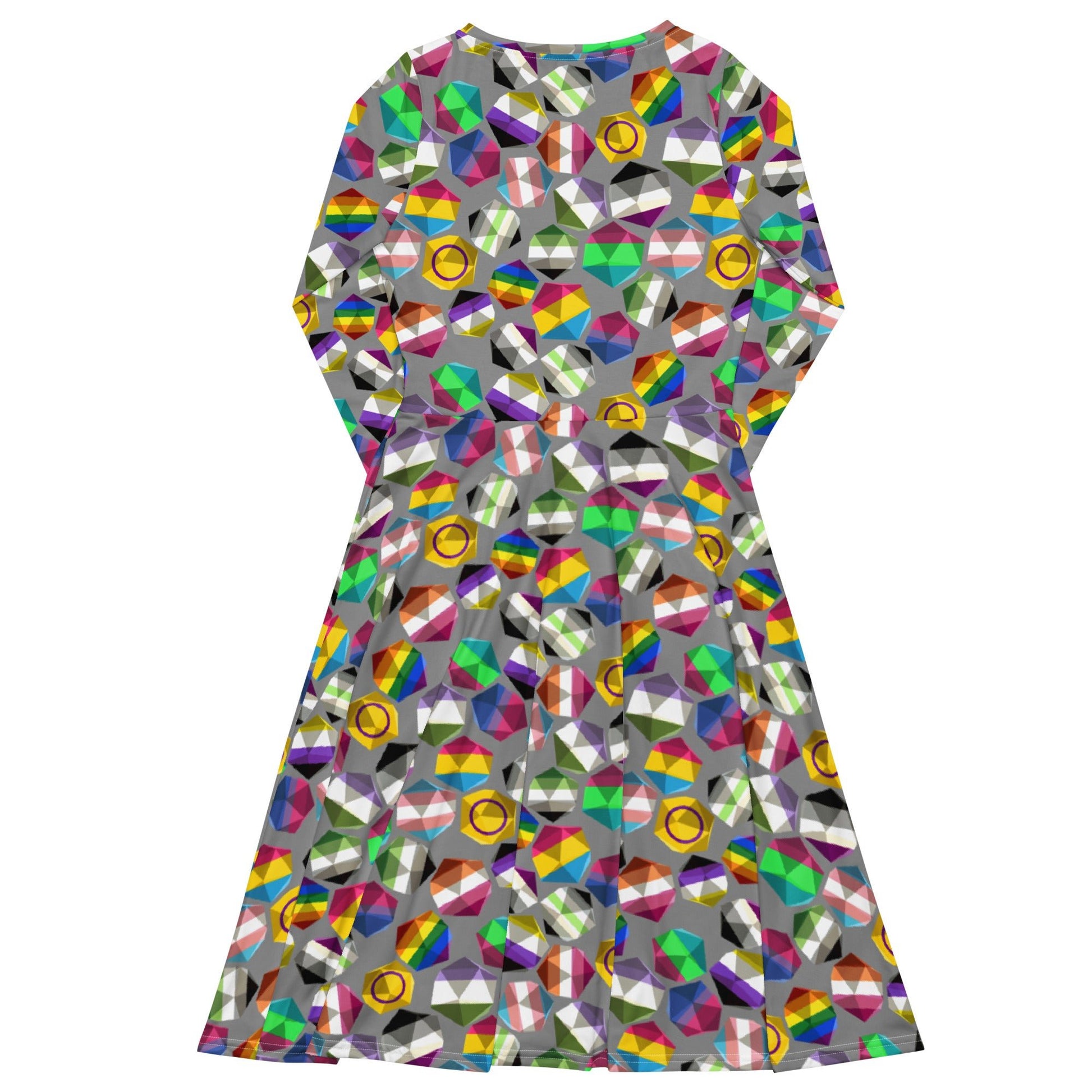 Roll with Pride LGBTQ Dice Dnd Long Sleeve Midi Dress 8