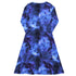 Blue Purple Nebula Space Long Sleeve Midi Dress 8