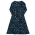 Dotted Blue Musical Notes Black Long Sleeve Midi Dress 8