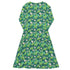 Dinosaur Smiles Flowers and Leaves Long Sleeve Midi Dress 8