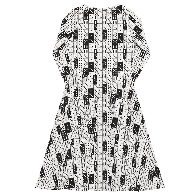 Nerdy Dominos Long Sleeve Midi Dress