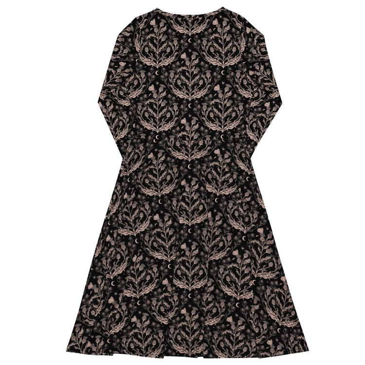 Nerdy Episodic Thistle Home Black White Long Sleeve Midi Dress