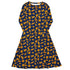 Dinosaur Chicken Nuggets Blue Long Sleeve Midi Dress 1