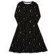 Nerdy Episodic Crescent Moon Garden Long Sleeve Midi Dress
