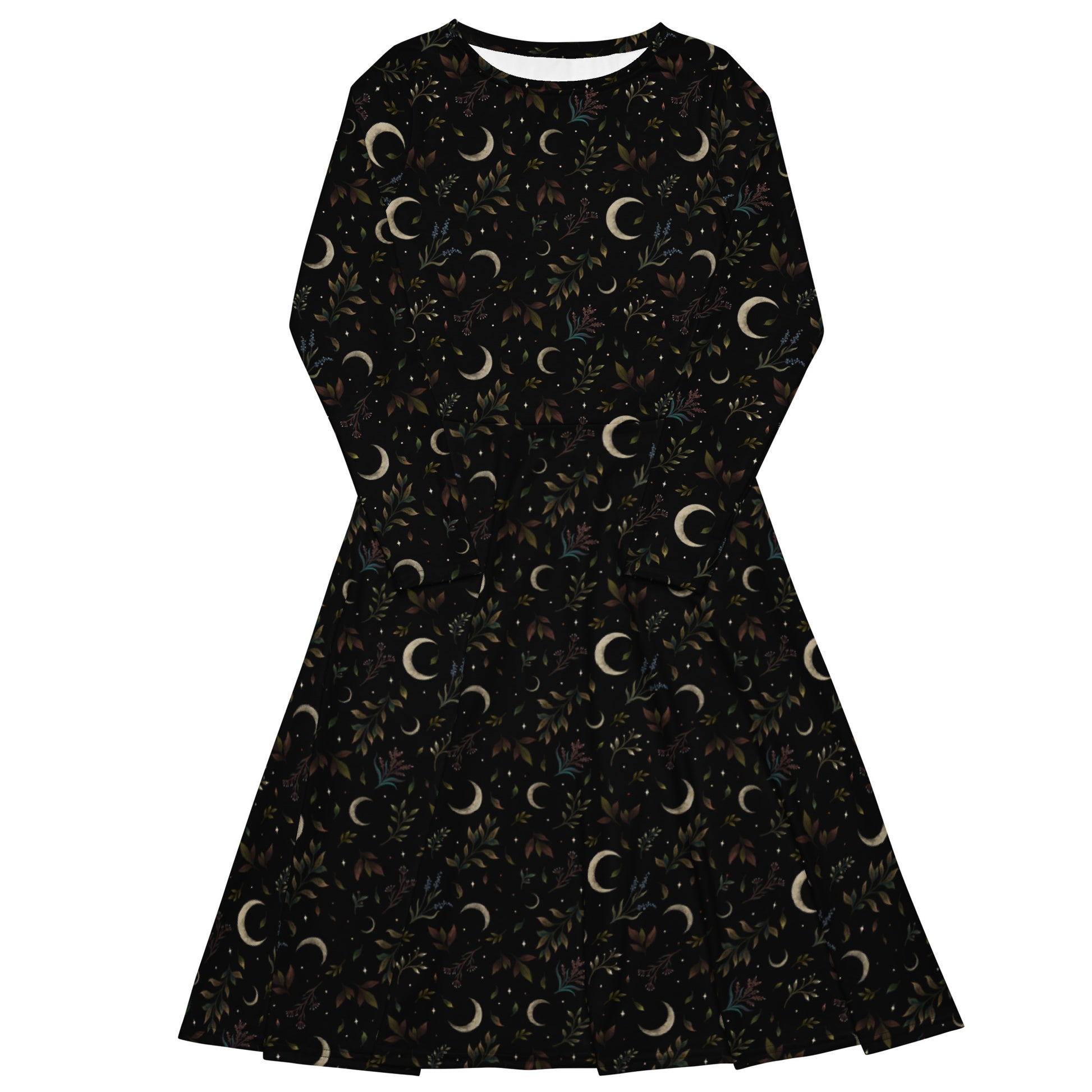 Episodic Crescent Moon Garden Long Sleeve Midi Dress 1