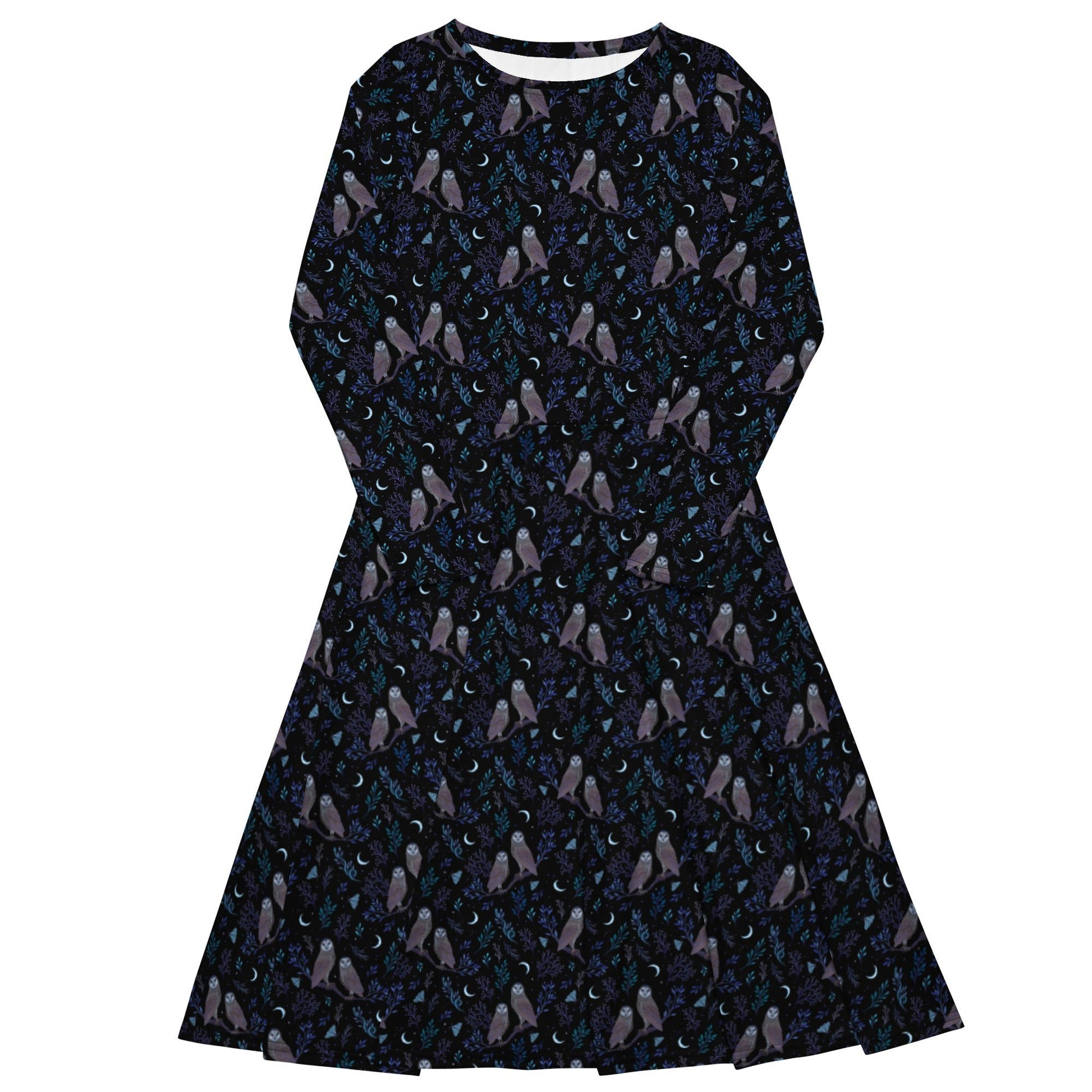 Episodic Owl Floral Long Sleeve Midi Dress 1