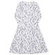 Nerdy Simple Botany Flowers Herbs White Blue Long Sleeve Midi Dress