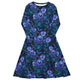 Nerdy Episodic Violet Purple Night Long Sleeve Midi Dress