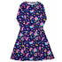 Astronaut Pixels Outer Space Purple Blue Long Sleeve Midi Dress 1