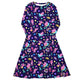 Nerdy Astronaut Pixels Outer Space Purple Blue Long Sleeve Midi Dress