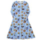 Nerdy DnD Classes Rubber Ducks Long Sleeve Midi Dress