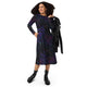 Nerdy Beautiful Nebula Outer Space Long Sleeve Midi Dress