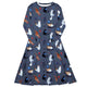 Nerdy Video Game Cats Light Long Sleeve Midi Dress