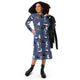 Nerdy Video Game Cats Light Long Sleeve Midi Dress