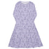 Lilac Anime Bunnies Long Sleeve Midi Dress 1