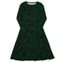 Green Computer Circuits Long Sleeve Midi Dress 1