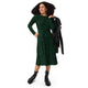 Nerdy Green Computer Circuits Long Sleeve Midi Dress